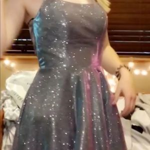 Sparkly silver hoco dress